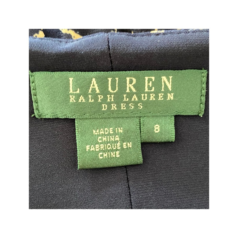 Lauren Ralph Lauren Navy Pattern Color Block Dress - Picture 9 of 10